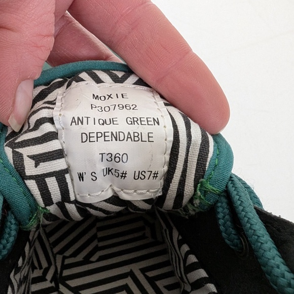 Cat Antique Green Leather Boots Turquoise Work Chunky Combat Studs - Picture 3 of 11